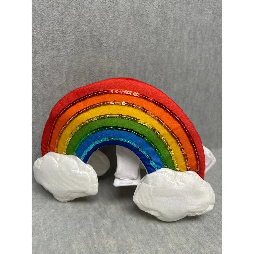 Dog Cat Rainbow Small Pet Costume Multicolor Sequin Cloud Halloween Accessory